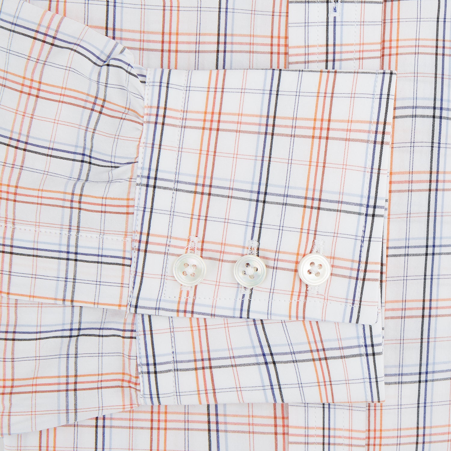 View 3 of product Orange and Blue Multi Check Mayfair Shirt