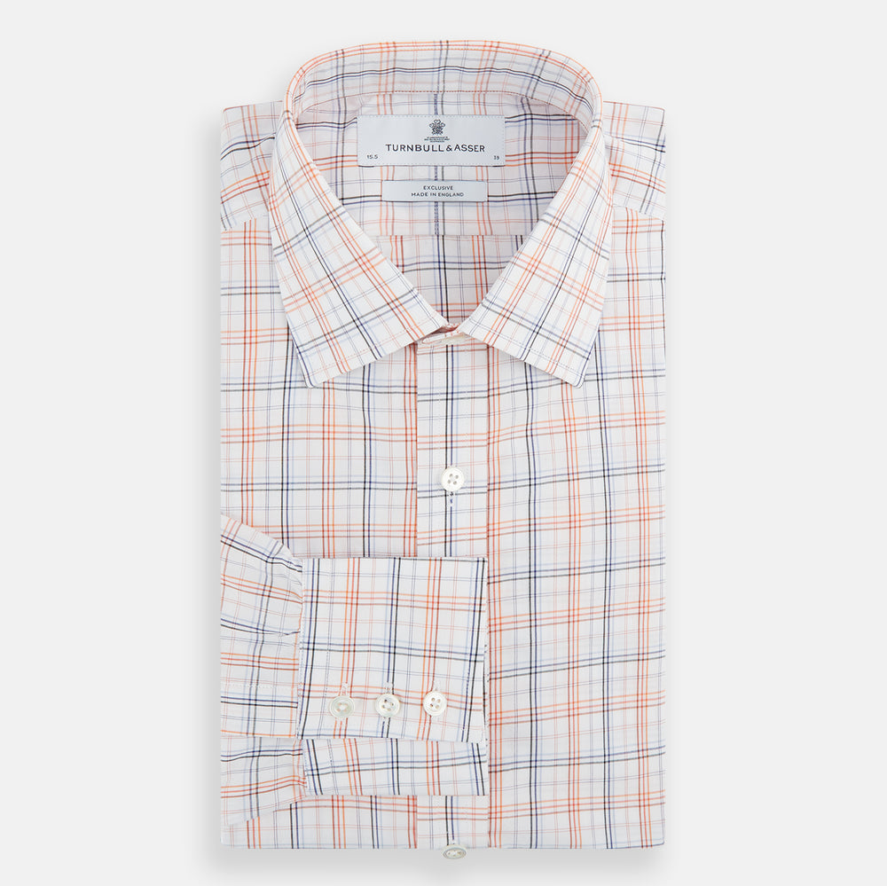 Orange and Blue Multi Check Mayfair Shirt