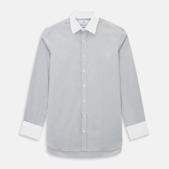 SHIRTS RF NEW WH T&A CLR WHITE/NAVY BLUE CHECK