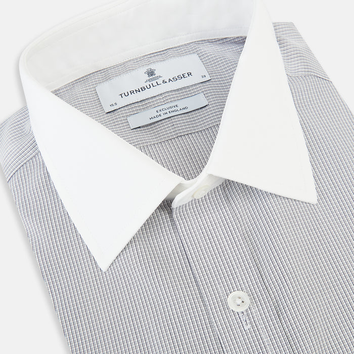 SHIRTS RF NEW WH T&A CLR WHITE/NAVY BLUE CHECK Image 1