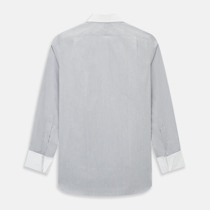 Contrast Chequered White on Navy Regular Fit Shirt in Cotton Image 2