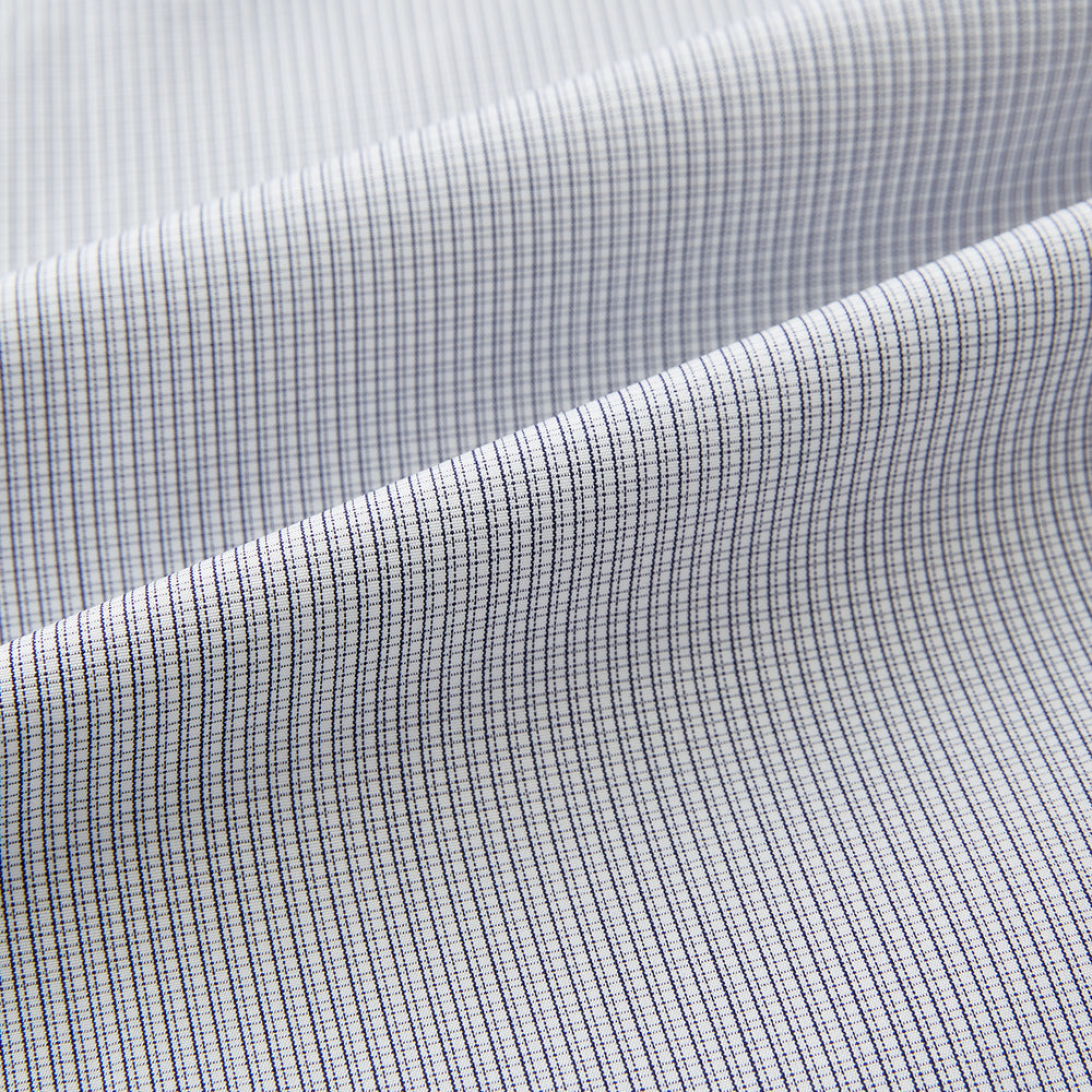 Chequered White on Navy Regular Fit Shirt in Cotton