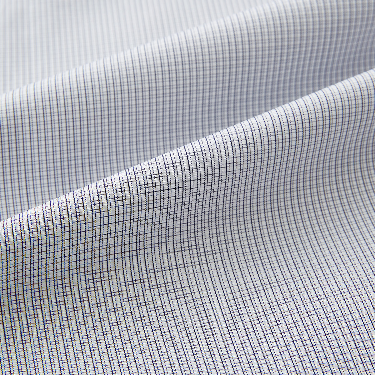 View 6 of product Chequered White on Navy Regular Fit Shirt in Cotton
