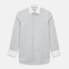View 1 of product Striped White on Navy Regular Fit Shirt in Cotton