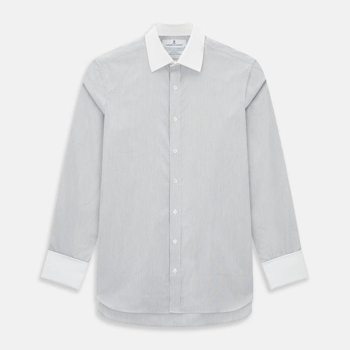 SHIRTS RF NEW WH T&A CLR WHITE/NAVY BLUE STRIPES