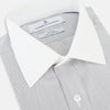 View 2 of product Striped White on Navy Regular Fit Shirt in Cotton