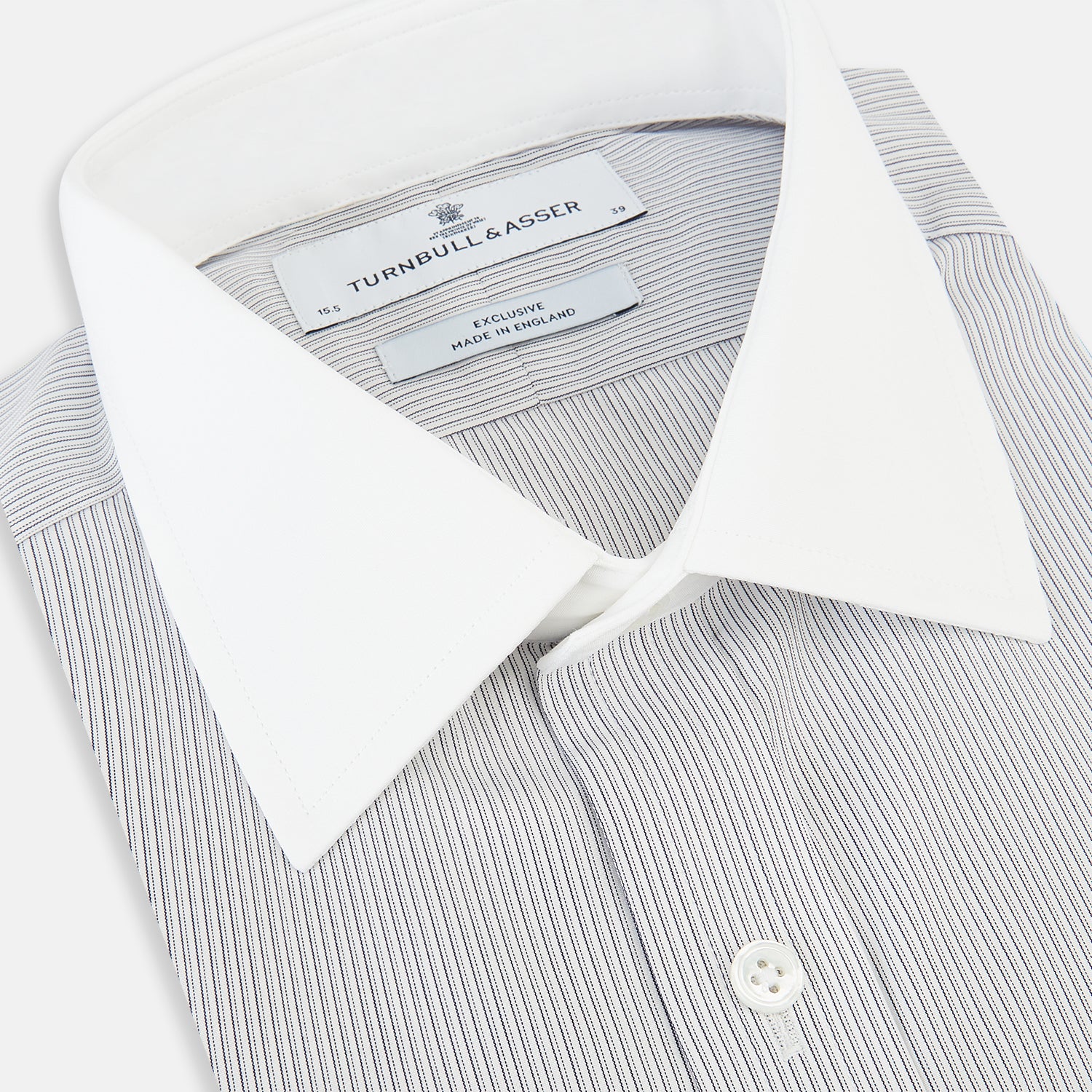 View 2 of product Striped White on Navy Regular Fit Shirt in Cotton