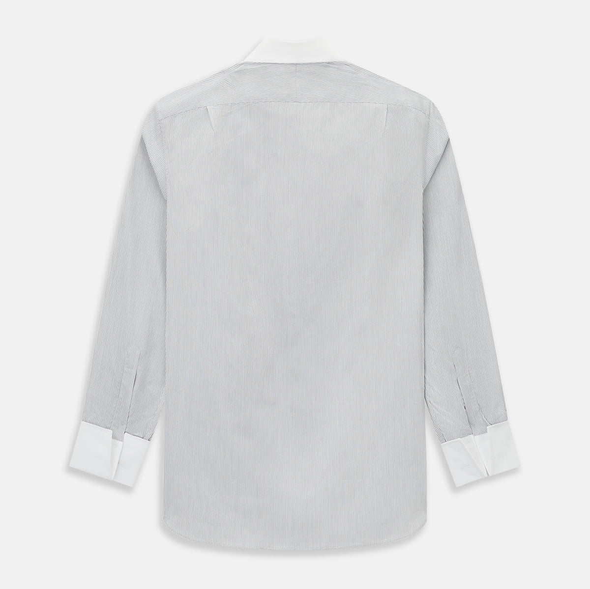 View 3 of product Striped White on Navy Regular Fit Shirt in Cotton