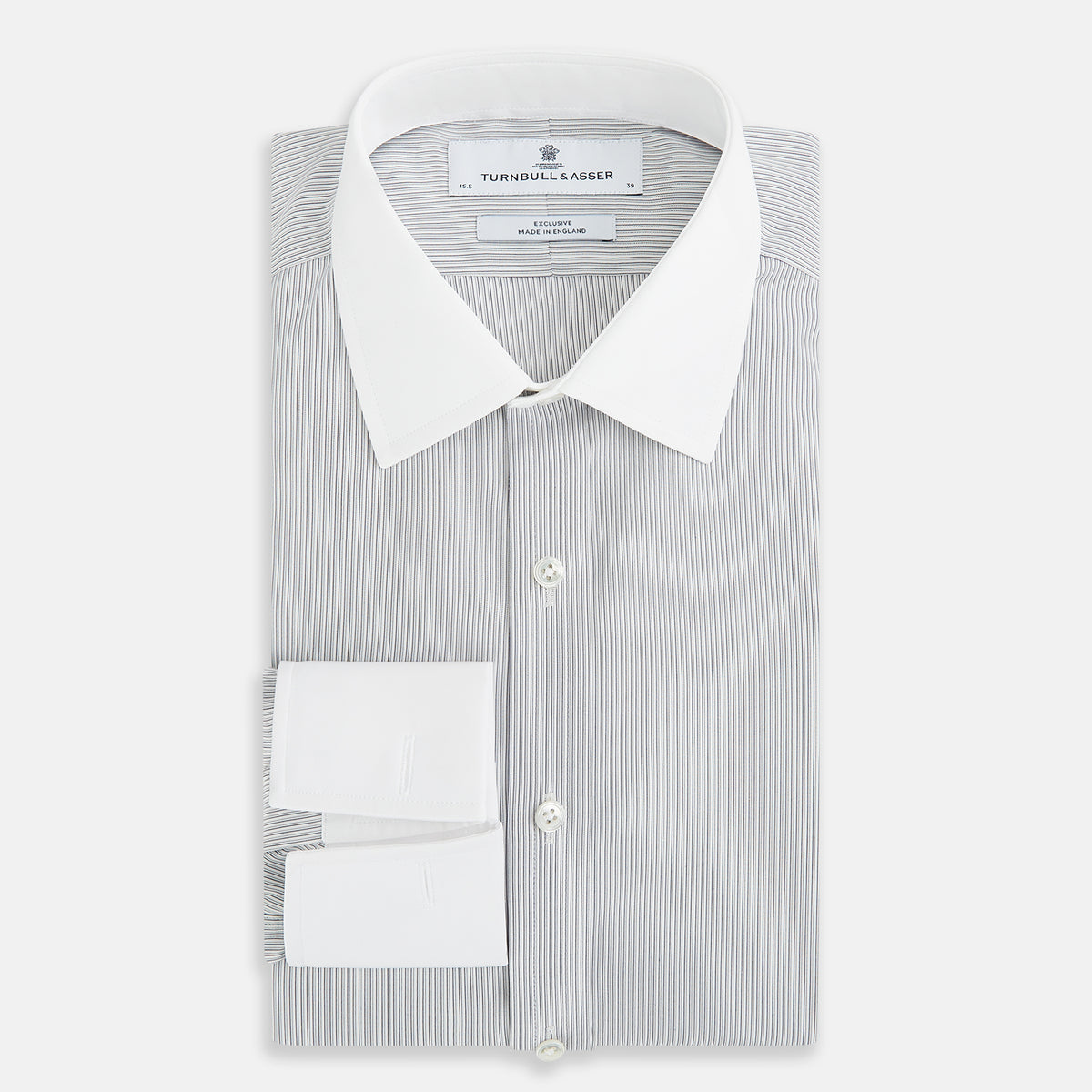 View 5 of product Striped White on Navy Regular Fit Shirt in Cotton