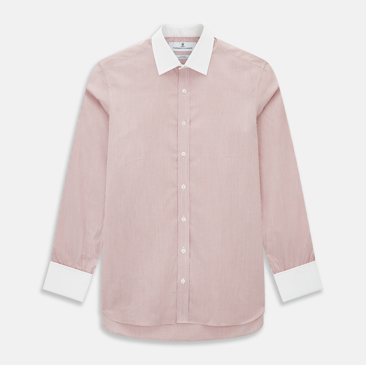 View 1 of product Contrast Collar Checked Red on White Regular Fit Shirt in Cotton
