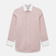 Contrast Collar Checked Red on White Regular Fit Shirt in Cotton