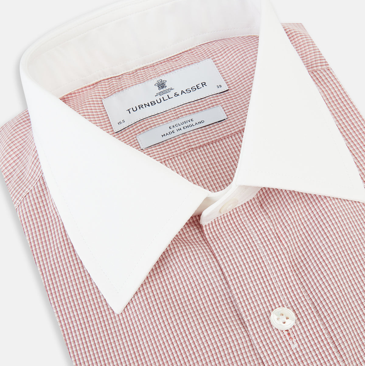 View 2 of product Contrast Collar Checked Red on White Regular Fit Shirt in Cotton
