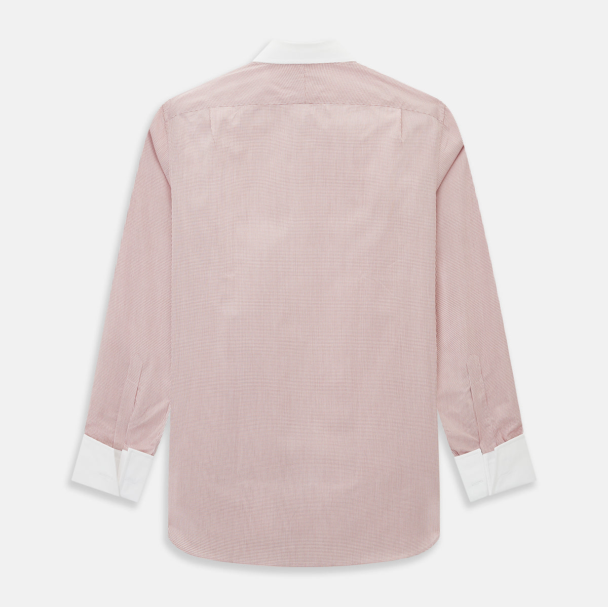 View 3 of product Contrast Collar Checked Red on White Regular Fit Shirt in Cotton