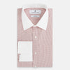 View 5 of product Contrast Collar Checked Red on White Regular Fit Shirt in Cotton