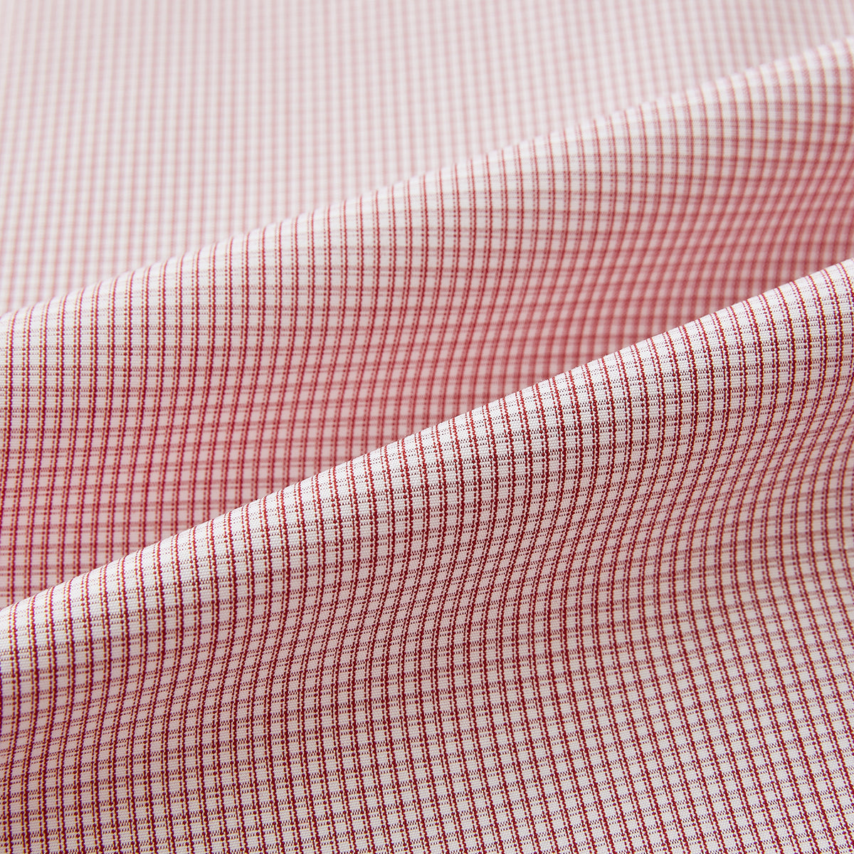 View 6 of product Contrast Collar Checked Red on White Regular Fit Shirt in Cotton