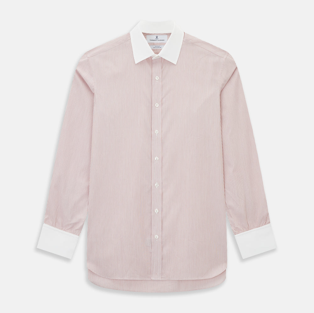 SHIRTS RF NEW WH T&A CLR WHITE/DARK RED STRIPE