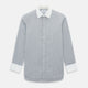 Navy Micro-Tattersall Check Shirt with Constrast T&A Collar and Cuffs 15.5