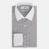 View 5 of product Brown Micro-Tattersall Check Shirt with Constrast T&A Collar and Cuffs 17