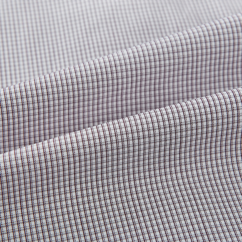 Brown Micro-Tattersall Check Shirt with Constrast T&A Collar and Cuffs 17