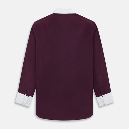 SHIRTS RF NEW WH T&amp;A COLLAR WHITE DC BRNDY MLT STR Image 2