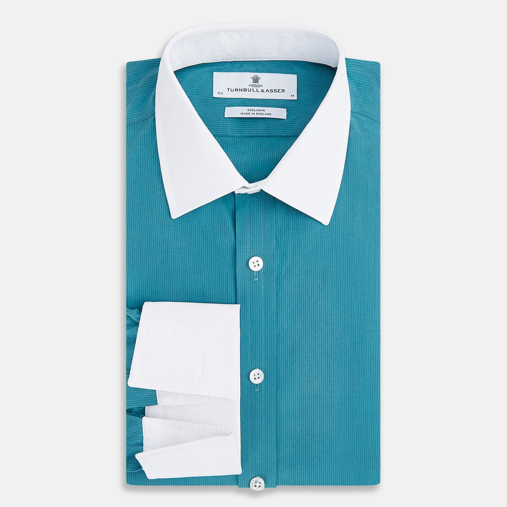 Turquoise Pinstripe Mayfair Shirt 19