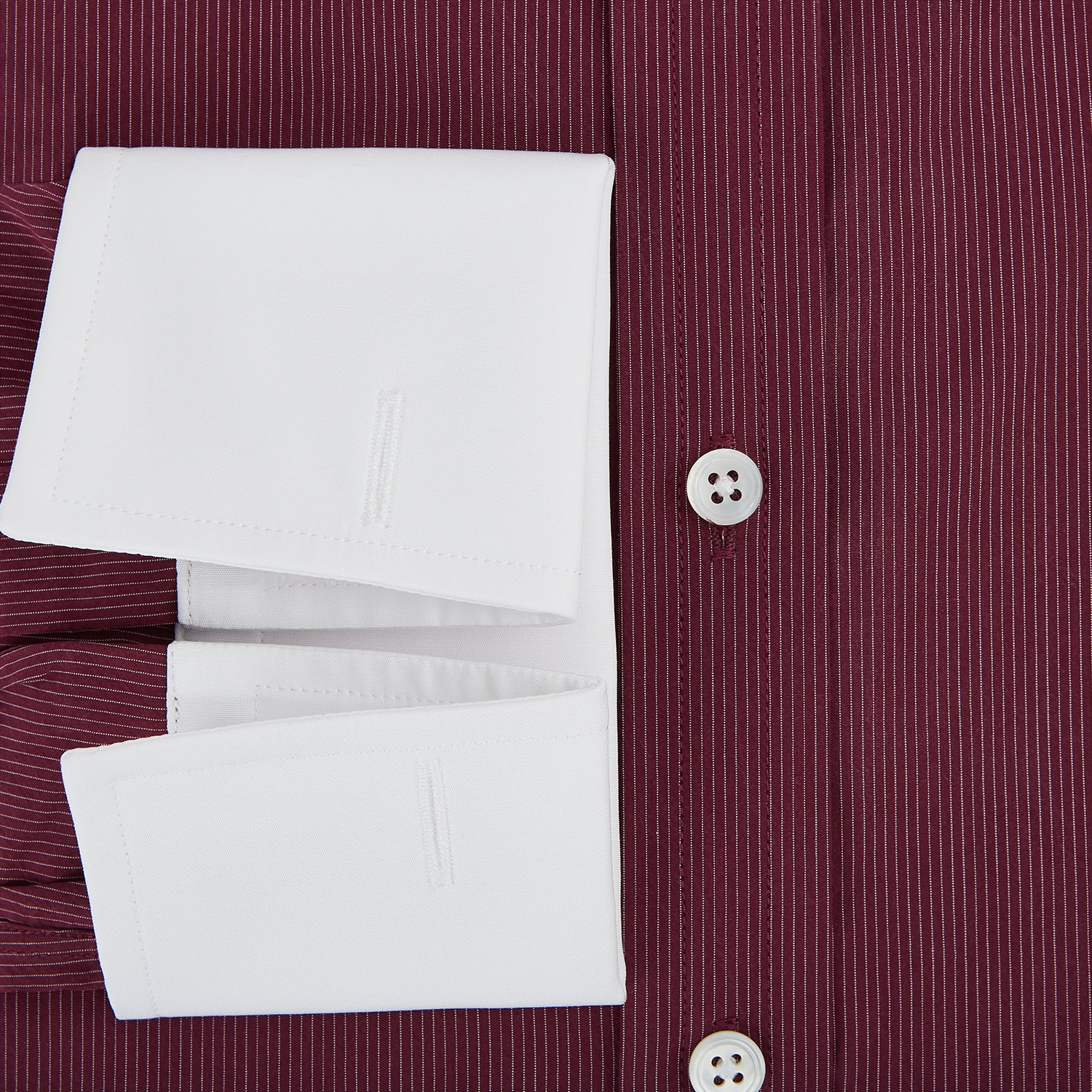Image 4 of product Wine Pinstripe Shirt With Contrast Collar & Cuffs 19
