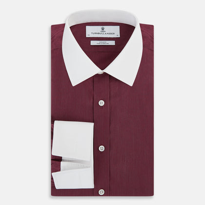 SHIRTS RF NEW WH T&A COLLAR WHITE DC WH W/WINE STR Image 4