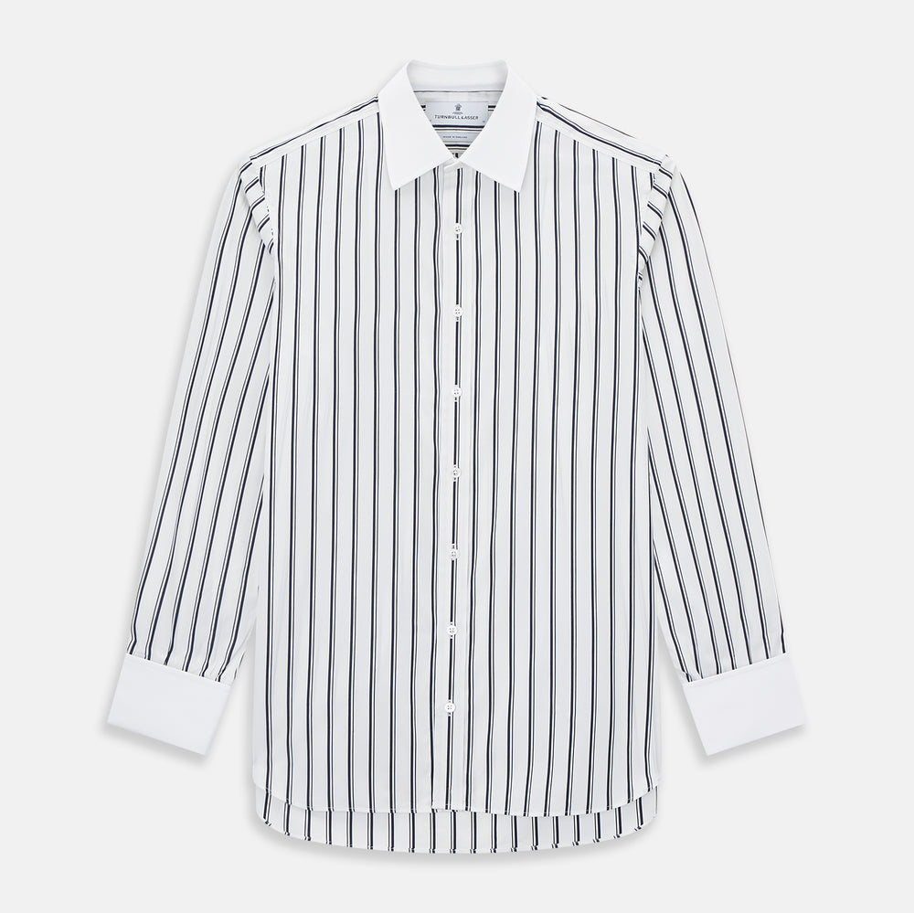 SHIRTS RF NEW WH T&A CLR WHITE DC NVY STRP ON WHT 18