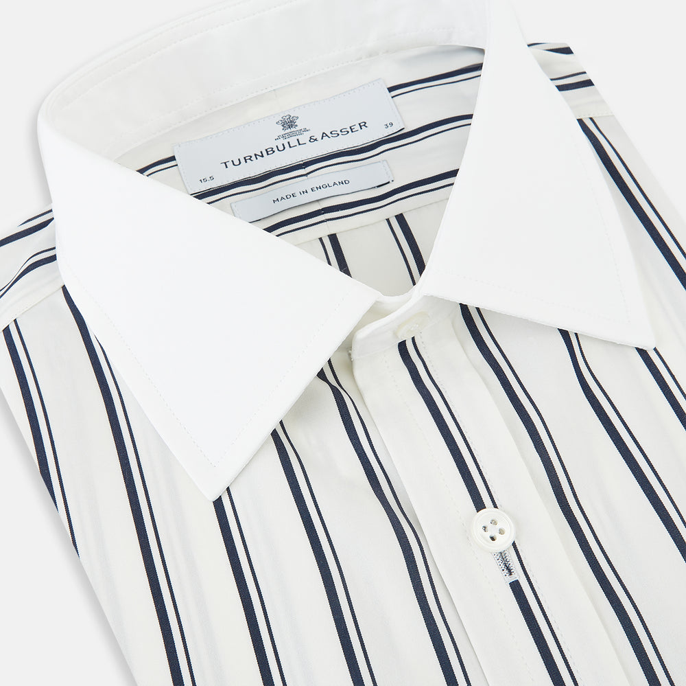 SHIRTS RF NEW WH T&A CLR WHITE DC NVY STRP ON WHT 18