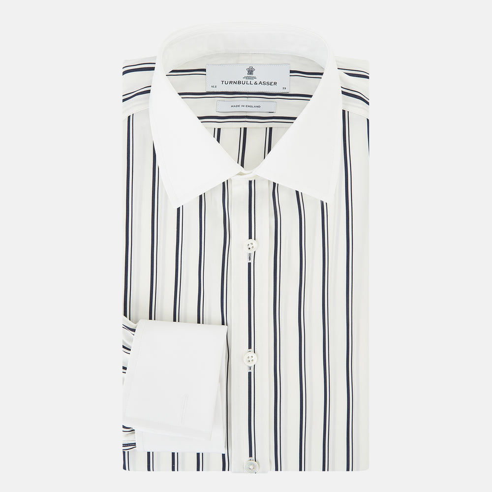 SHIRTS RF NEW WH T&A CLR WHITE DC NVY STRP ON WHT 18