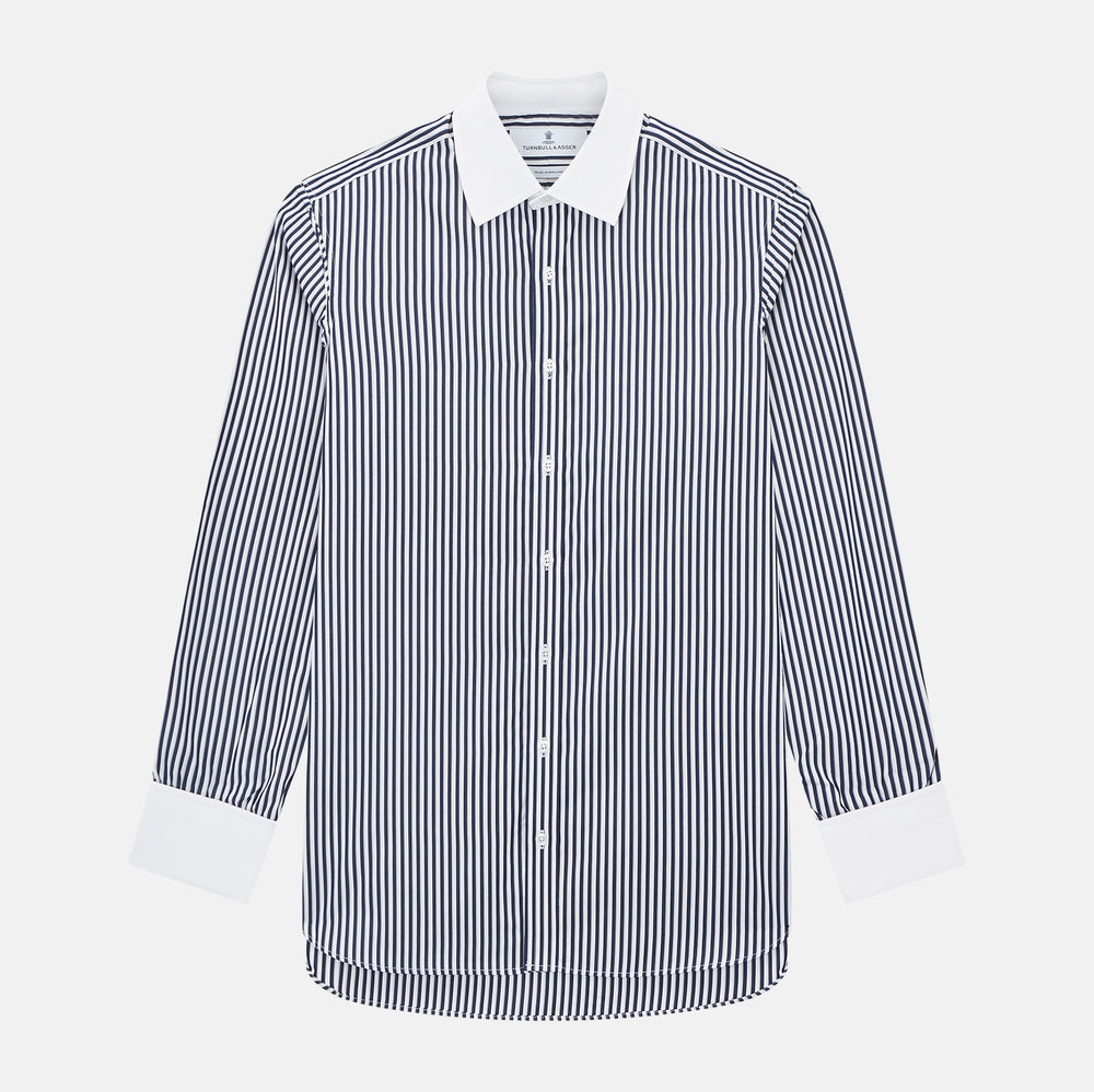 SHIRTS RF NEW WH T&A CLR WHITE DC NVY STRP ON WHT 15