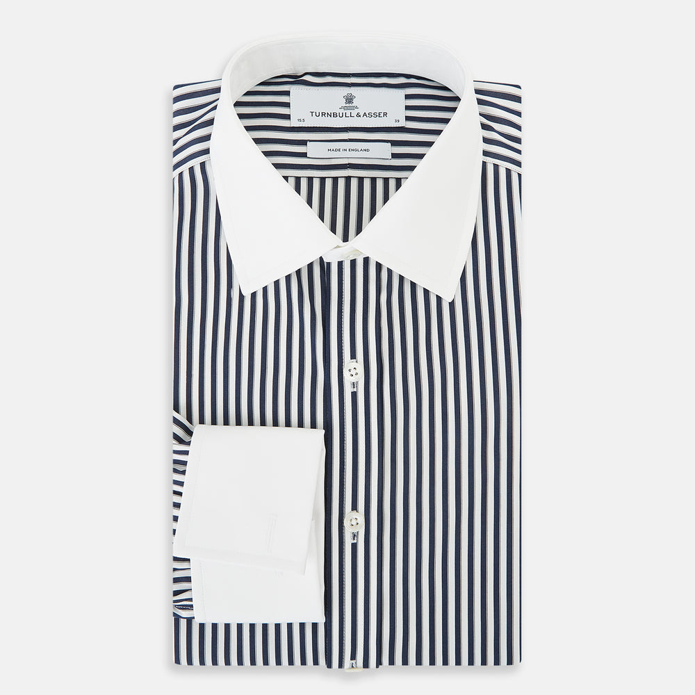SHIRTS RF NEW WH T&A CLR WHITE DC NVY STRP ON WHT 15