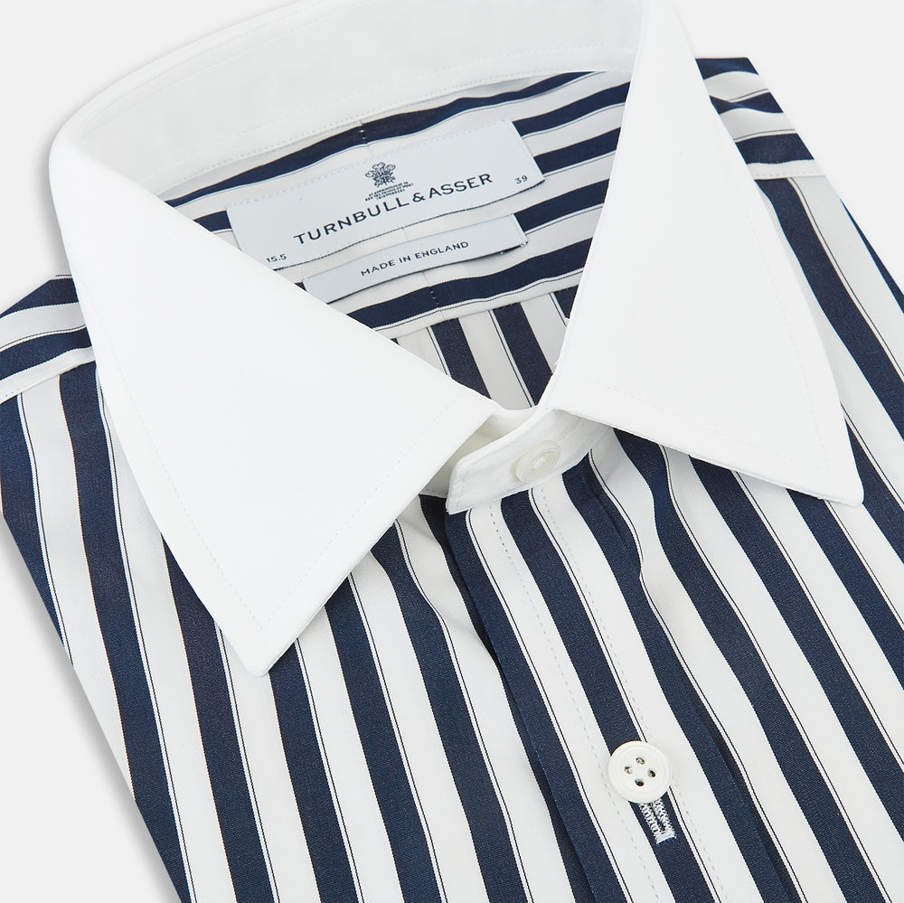 SHIRTS RF NEW WH T&A CLR WHITE DC NVY STRP ON WHT 15