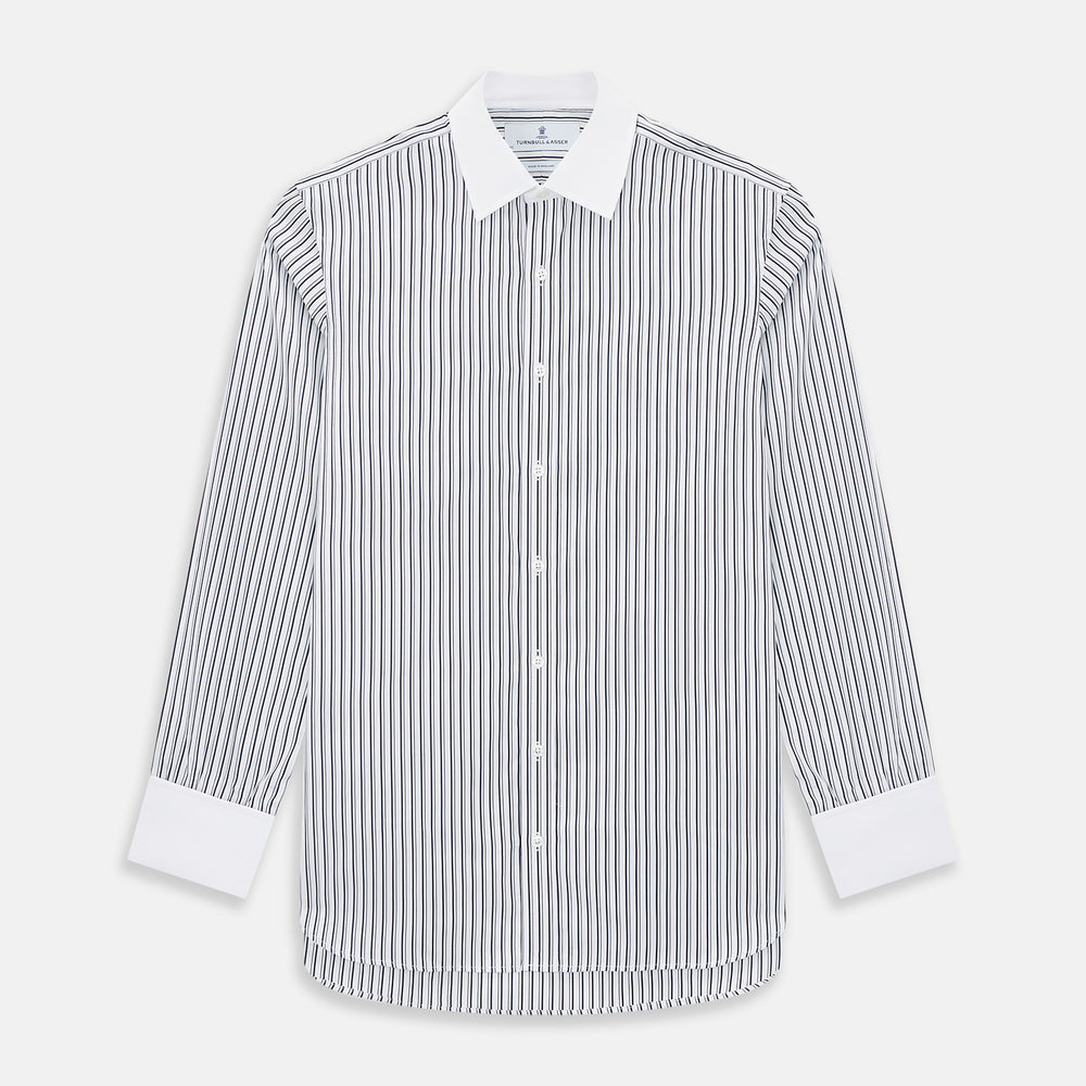 SHIRTS RF NEW WH T&A CLR WHITE DC NVY STRP ON WHT 16.5