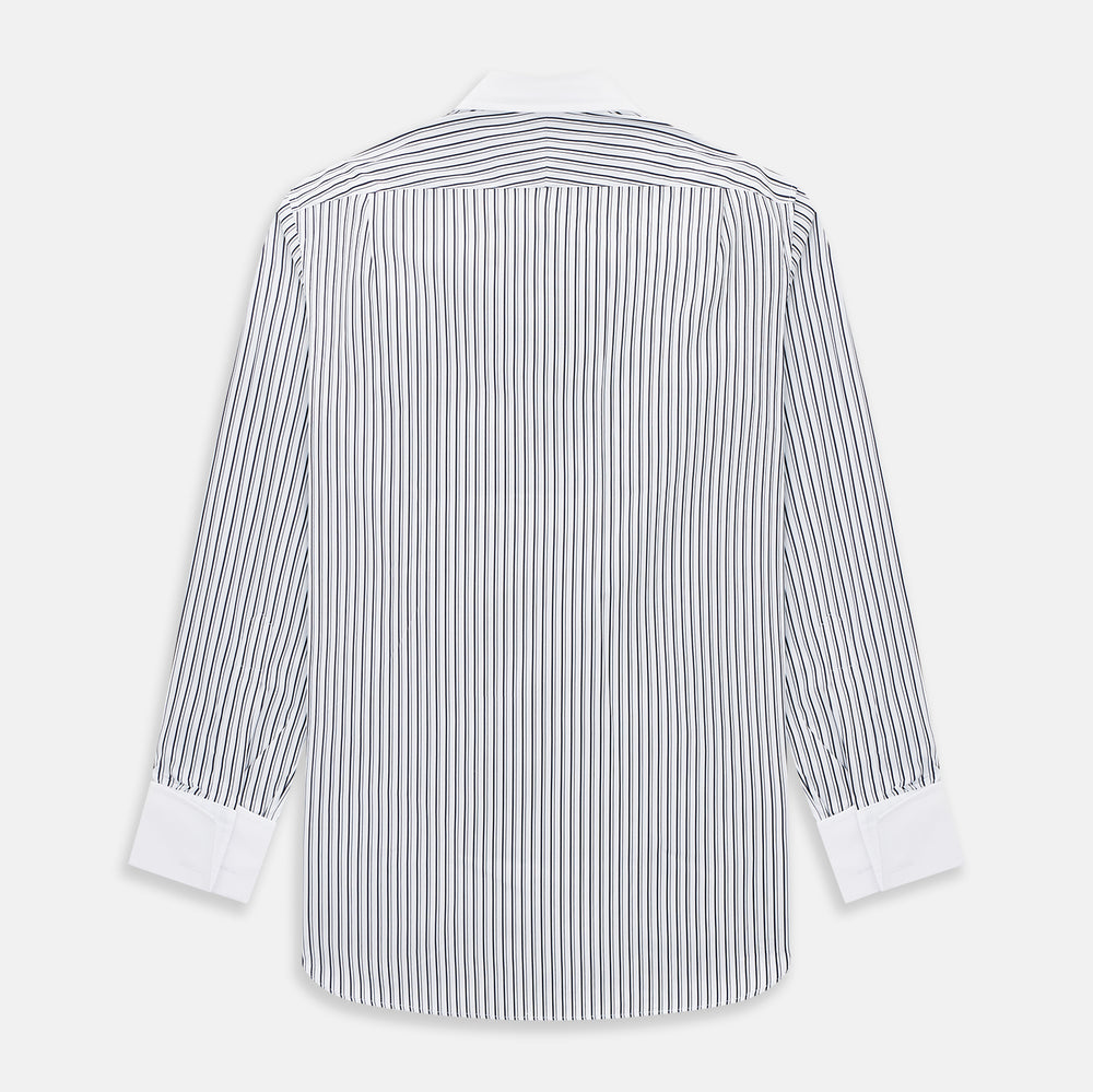 SHIRTS RF NEW WH T&A CLR WHITE DC NVY STRP ON WHT 16.5