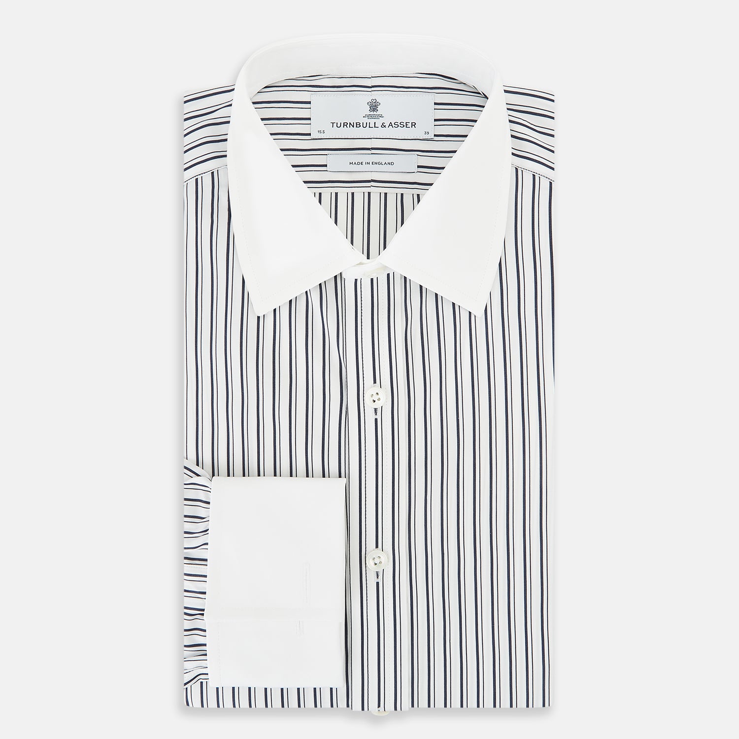 View 5 of product SHIRTS RF NEW WH T&A CLR WHITE DC NVY STRP ON WHT 16.5