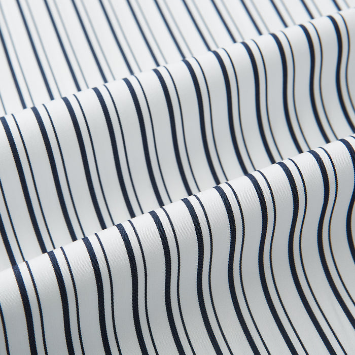 Fancy Stripe Navy Classic Contrast Collar Regular Fit Shirt in Cotton Image 5