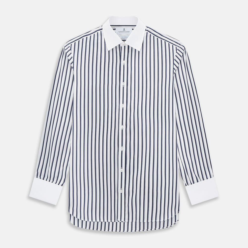 SHIRTS RF NEW WH T&A CLR WHITE DC NVY STRP ON WHT 16