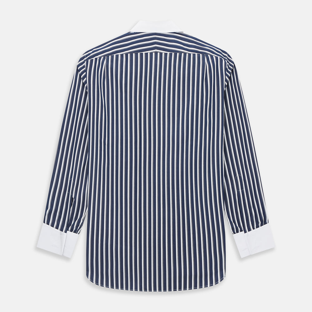 SHIRTS RF NEW WH T&A CLR WHITE DC WHT STRP ON NAVY 15.5