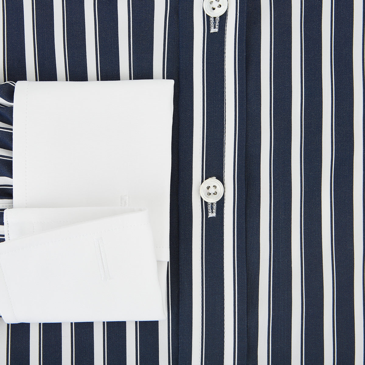 View 4 of product SHIRTS RF NEW WH T&A CLR WHITE DC WHT STRP ON NAVY 15.5