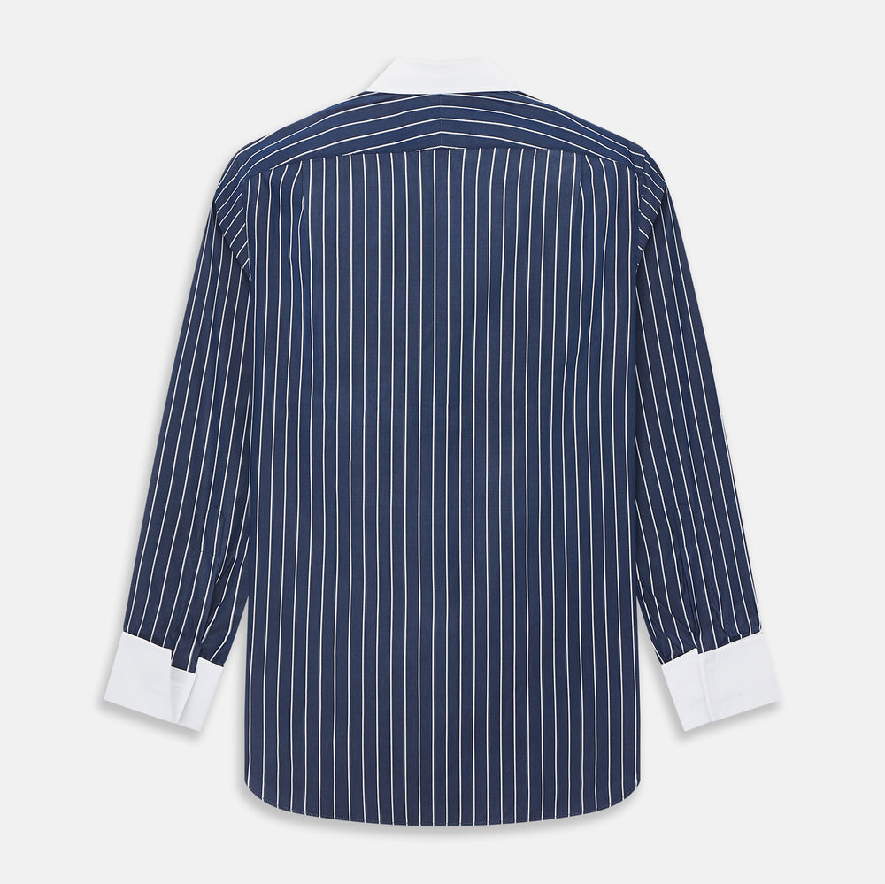 SHIRTS RF NEW WH T&A CLR WHITE DC WHT STRP ON NAVY 17
