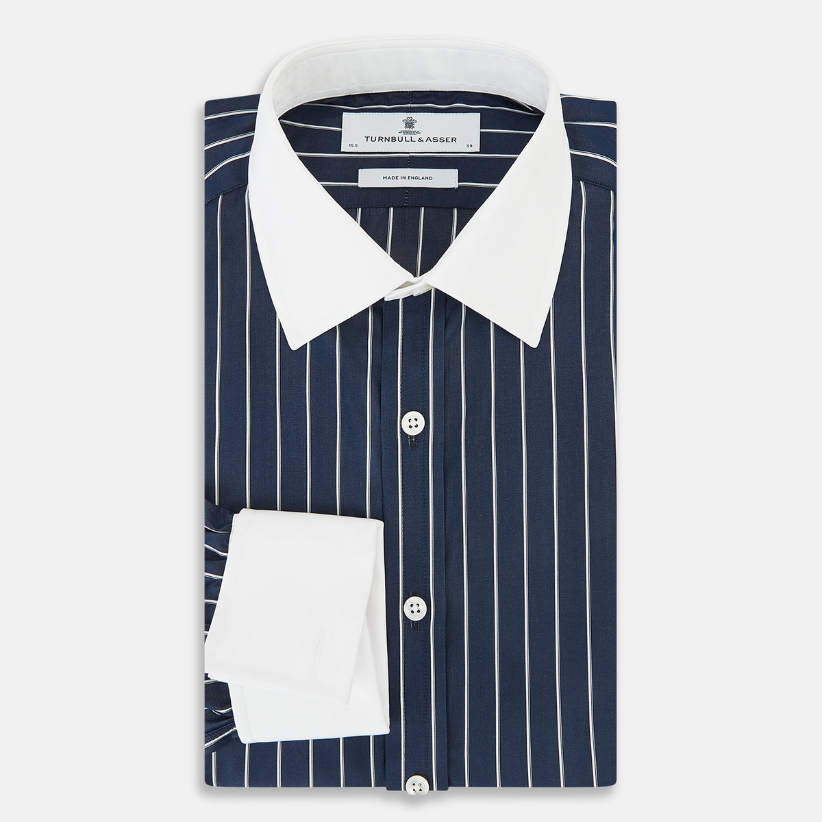 View 5 of product SHIRTS RF NEW WH T&A CLR WHITE DC WHT STRP ON NAVY 17