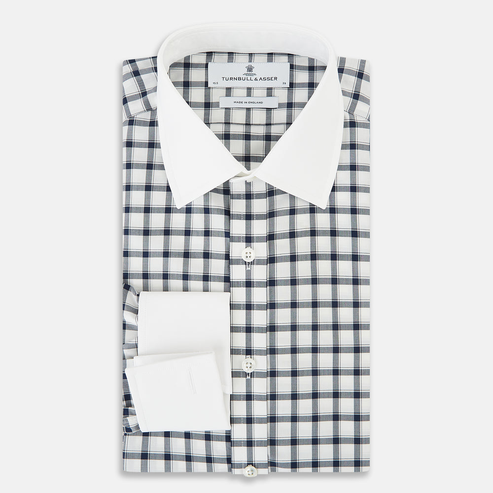 SHIRTS RF NEW WH T&A CLR WHITE DC NAVY CHK ON WHT 15