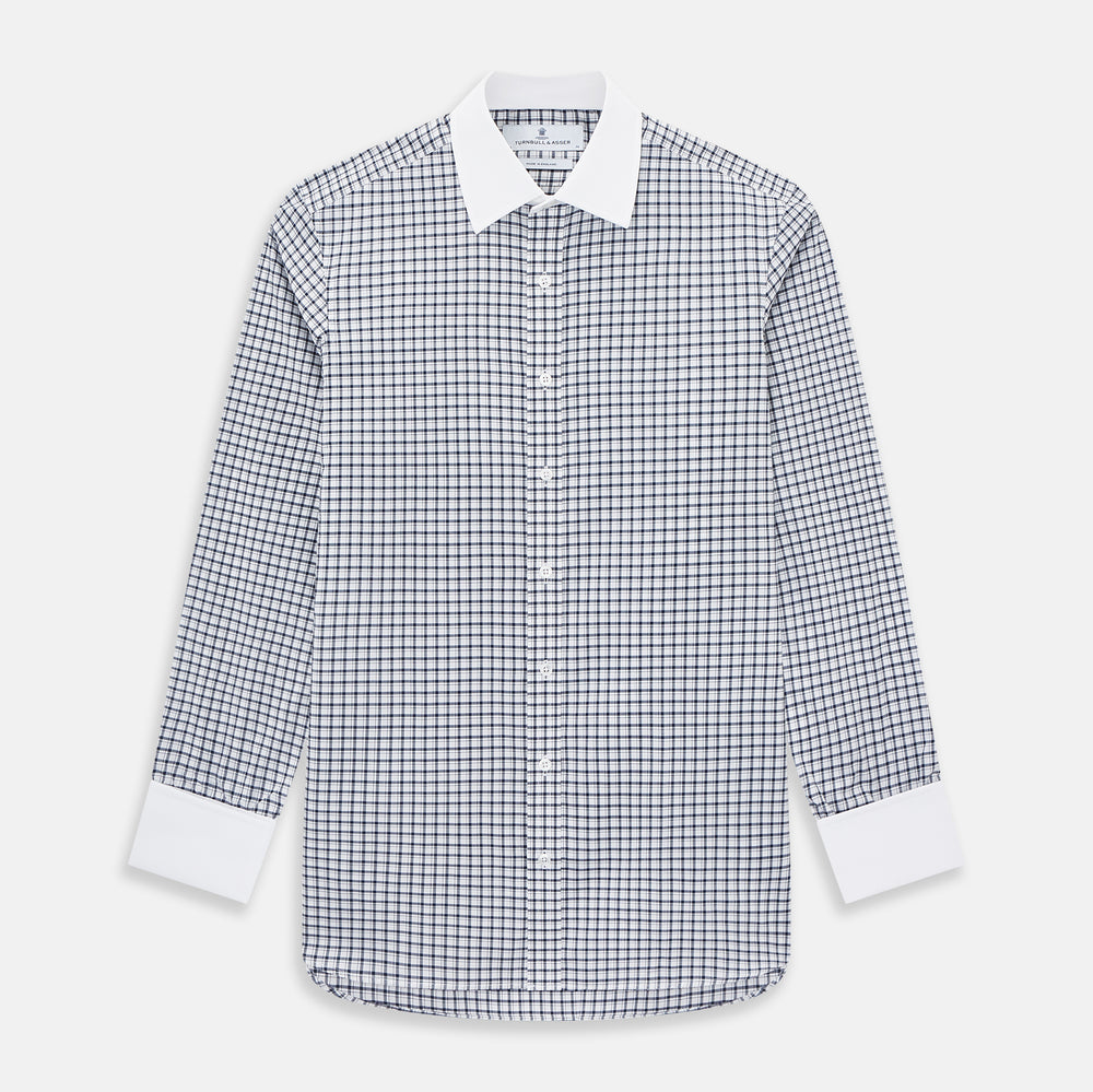 SHIRTS RF NEW WH T&A CLR WHITE DC NAVY CHK ON WHT 15.5