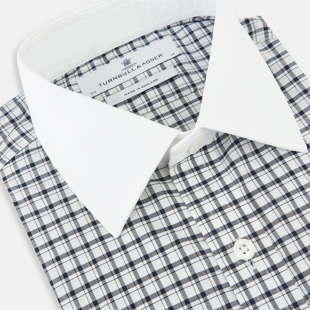 SHIRTS RF NEW WH T&A CLR WHITE DC NAVY CHK ON WHT 15.5