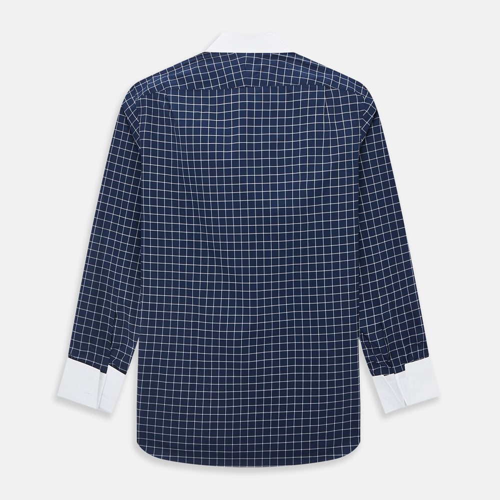 SHIRTS RF NEW WH T&A CLR WHITE DC WHT CHK ON NAVY 17.5