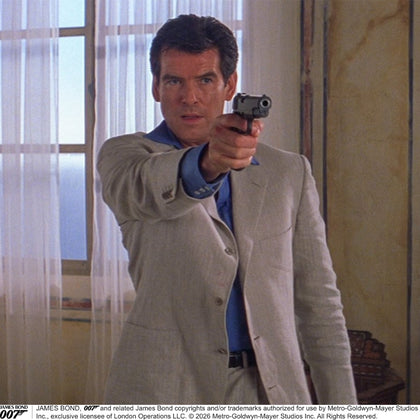 The World Is Not Enough Blue Cotton Istanbul Shirt As Seen on James Bond Image 1