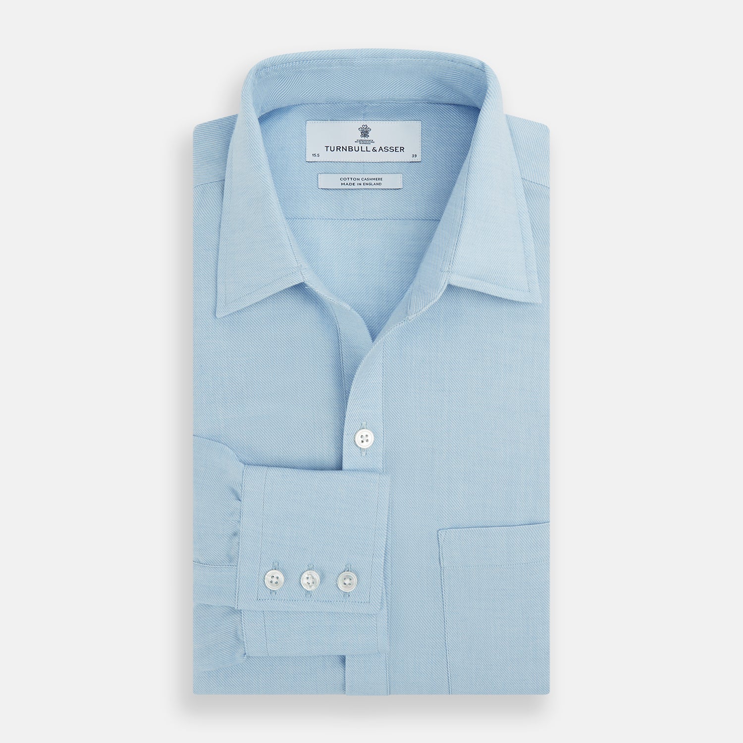 View 4 of product Blue Cotton Cashmere Chelsea Shirt