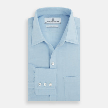 Blue Cotton Cashmere Chelsea Shirt Image 3
