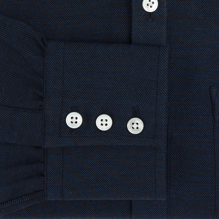 Navy Cotton Cashmere Chelsea Shirt Image 2